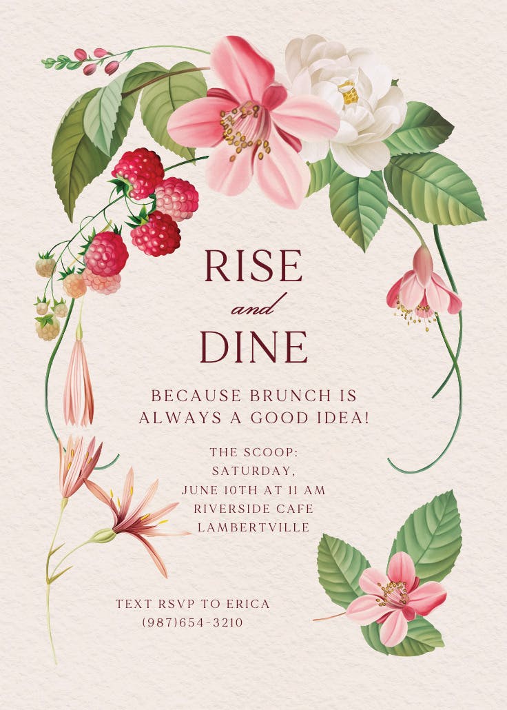Blooming garden - brunch & lunch invitation